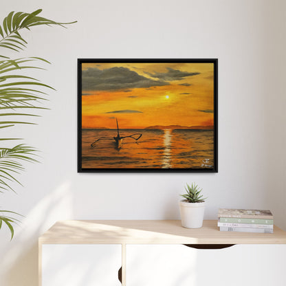 Until the Sun Sets - Framed Canvas Print
